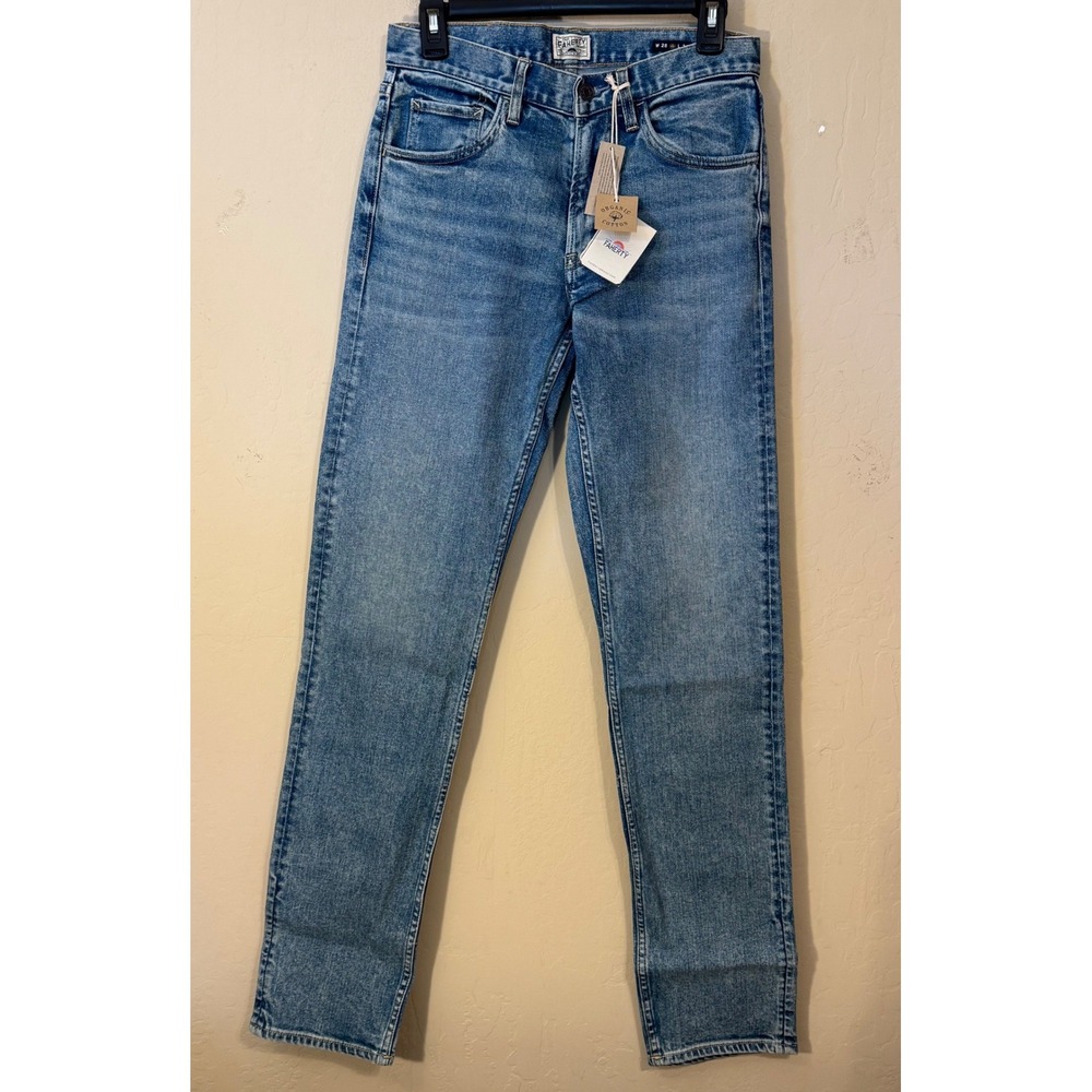 Faherty Jeans Men 28x34 Slim Straight‎ Denim Sandy Point Wash Organic Cotton NEW